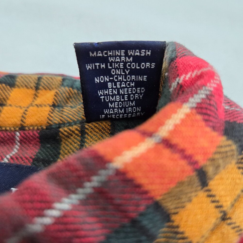 Vintage 90s Gap Plaid Flannel Men's Small Red Multi Button Down Shirt Grunge - Picture 9 of 11